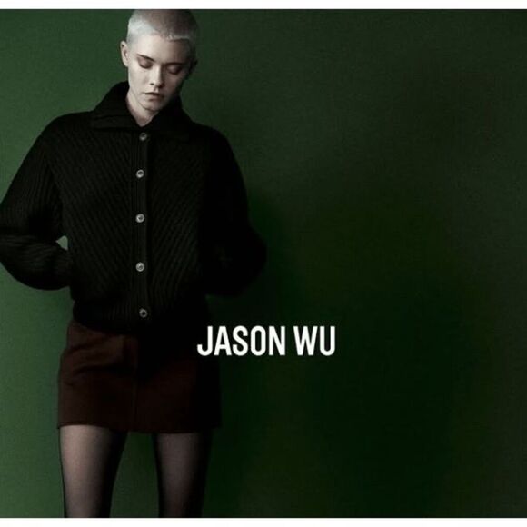 NWT Jason Woo Wool Cashmere Ribbed Button Front Cardigan Jacket Size Medium - Picture 1 of 10